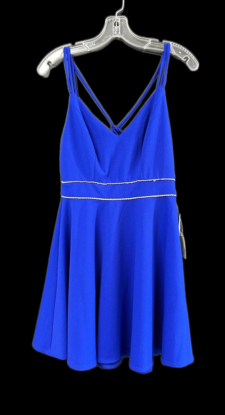 Party Blue Sleeveless Dress Size 5/6 with Double Spaghetti Straps